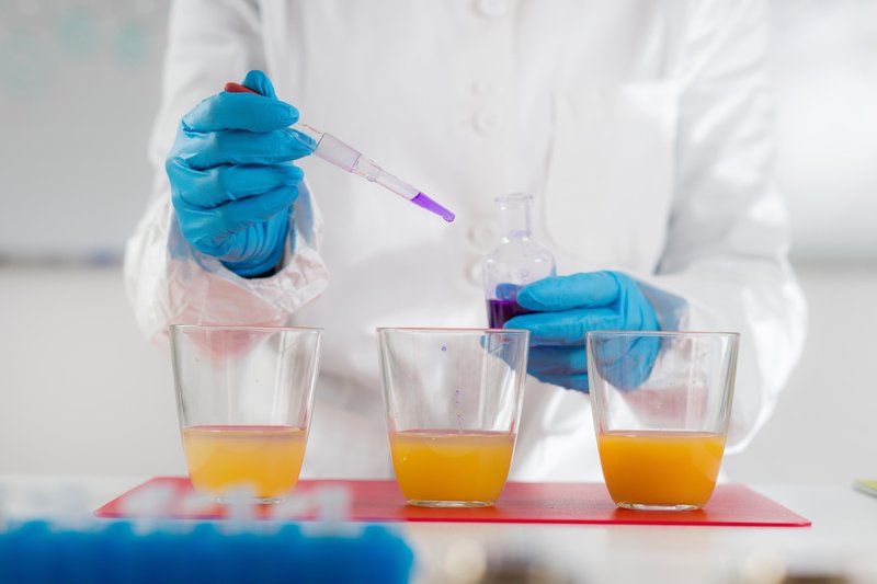 próbki soków laboratorium